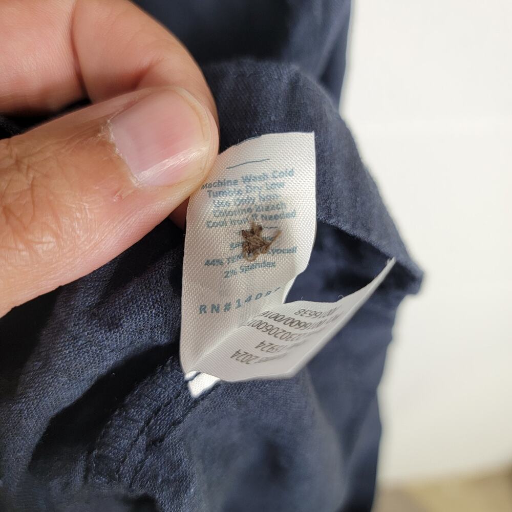 Marine Layer Sydney Romper Navy Blue Hemp Tencel Blend Button Front S Pockets - Picture 6 of 8